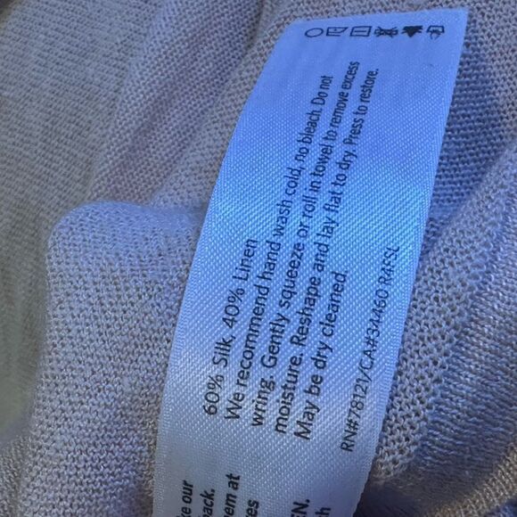 EILEEN FISHER Open Drape Front Silk Linen Peach Cardigan Sweater XL - Picture 5 of 8